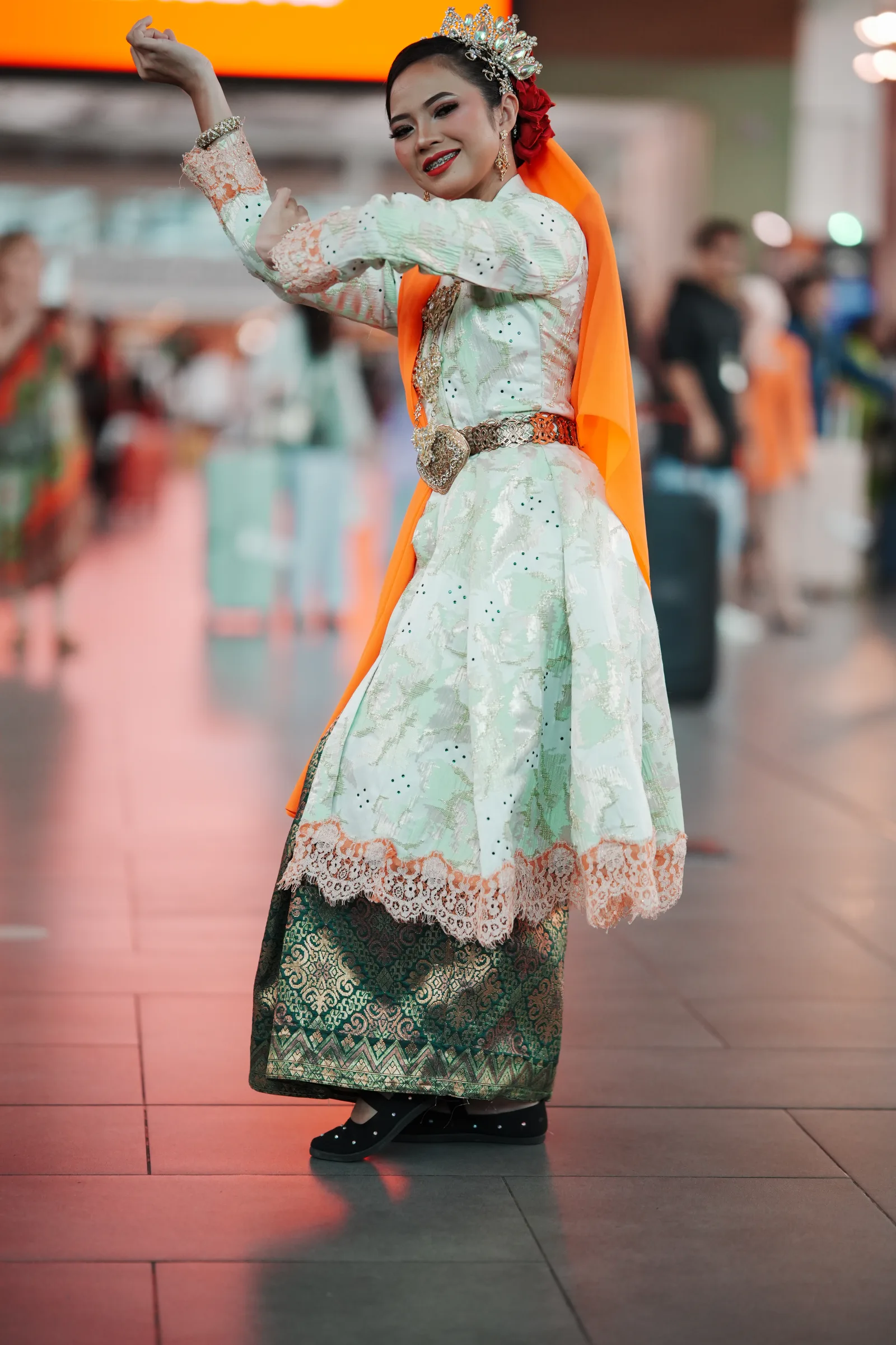 Mid-dance swirl — capturing movement and joy at a Malaysian cultural flash mob